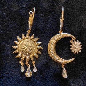 Sun and moon earings